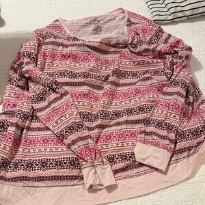 Secret Treasures Valentine Pink and Cream Heart Winter PJ Set
